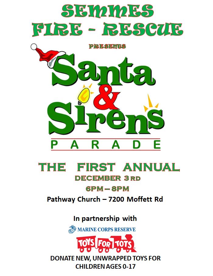 Santa & Sirens Parade City of Semmes, Alabama