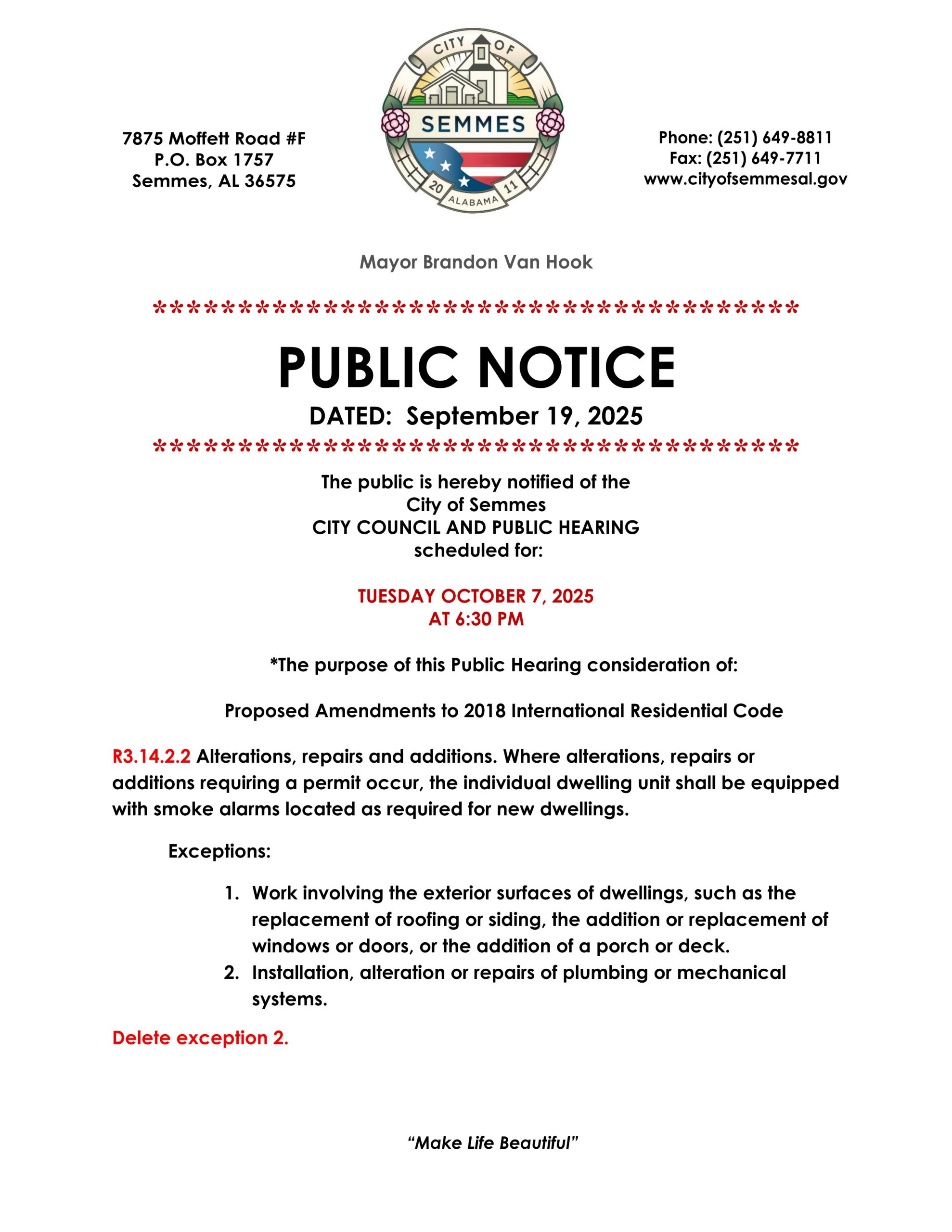 public hearing notice 10/7