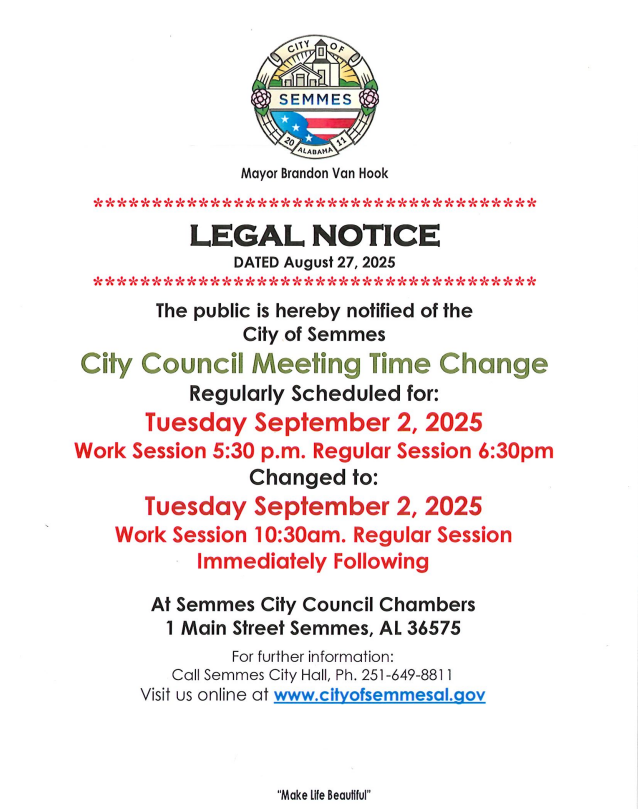 city council meeting time change