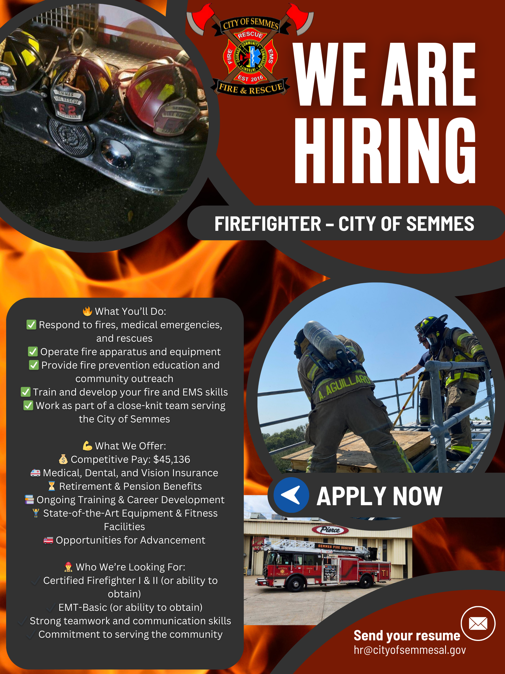 fire dept hiring flyer